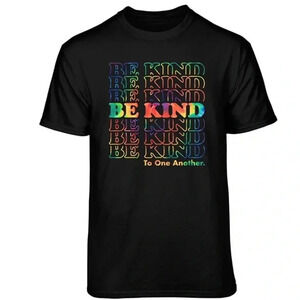 Men ODM Black Tee T-Shirt Be Kind To One Another 3XL 54/56 100% Cotton NWT